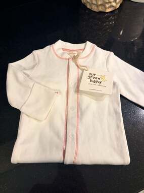 Our Green Baby Organic Pima Cotton Picot Trim Footie